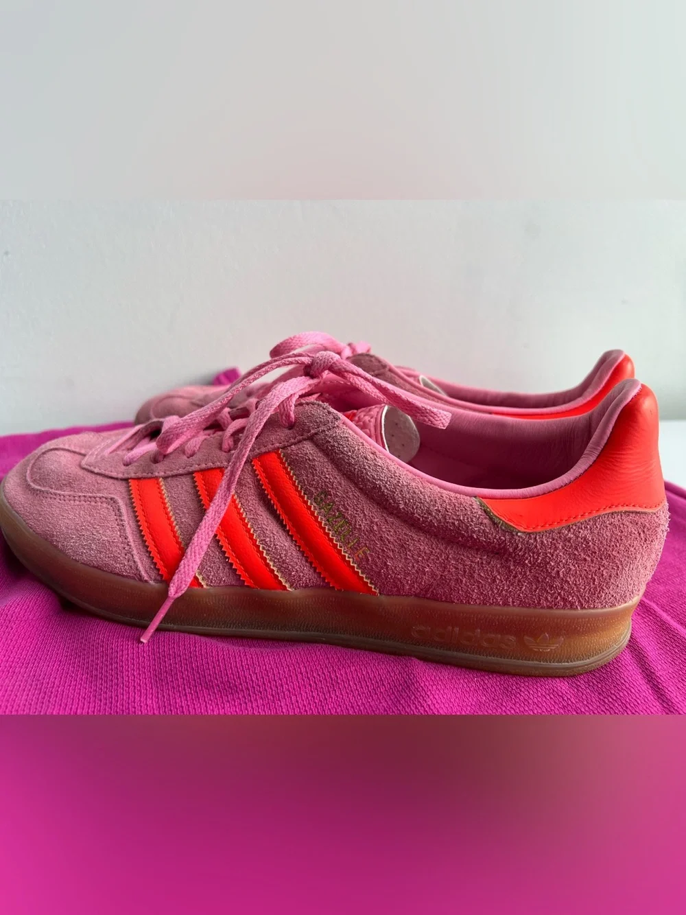 Adidas Gazelle Indoor Beam Pink Solar Red Gum Sole Sneakers Women’s 11